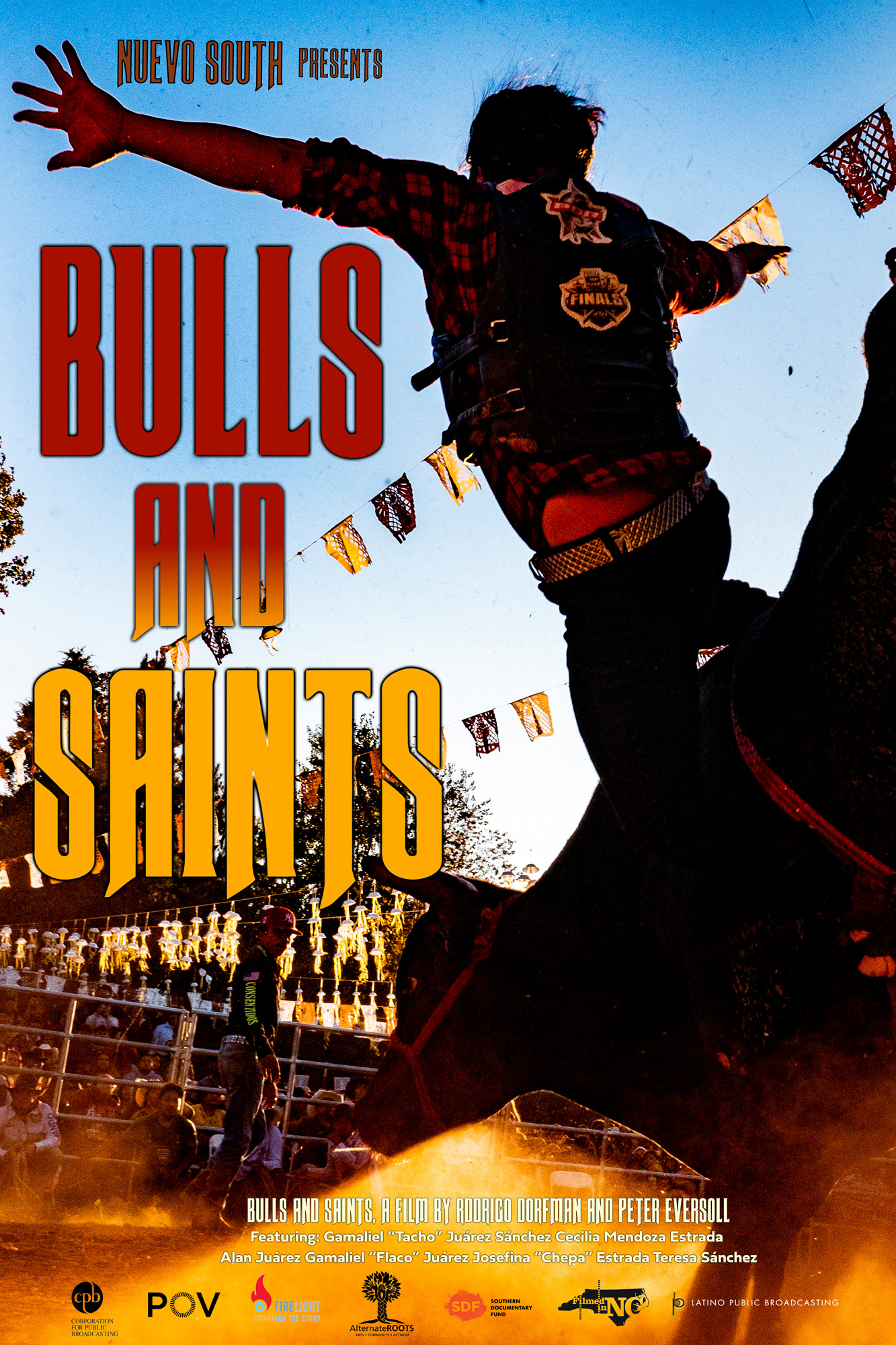 poster bulls and saints man riding bull